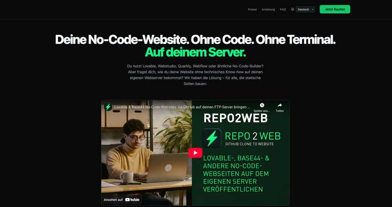 Webdesign Beispiel Repo2Web.com - Moderne Website erstellt von Rattenagentur Bodensee